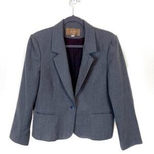 Saville Wool Blazer Vintage Size 16 Fits Like Large Short Gray Secretary Chic